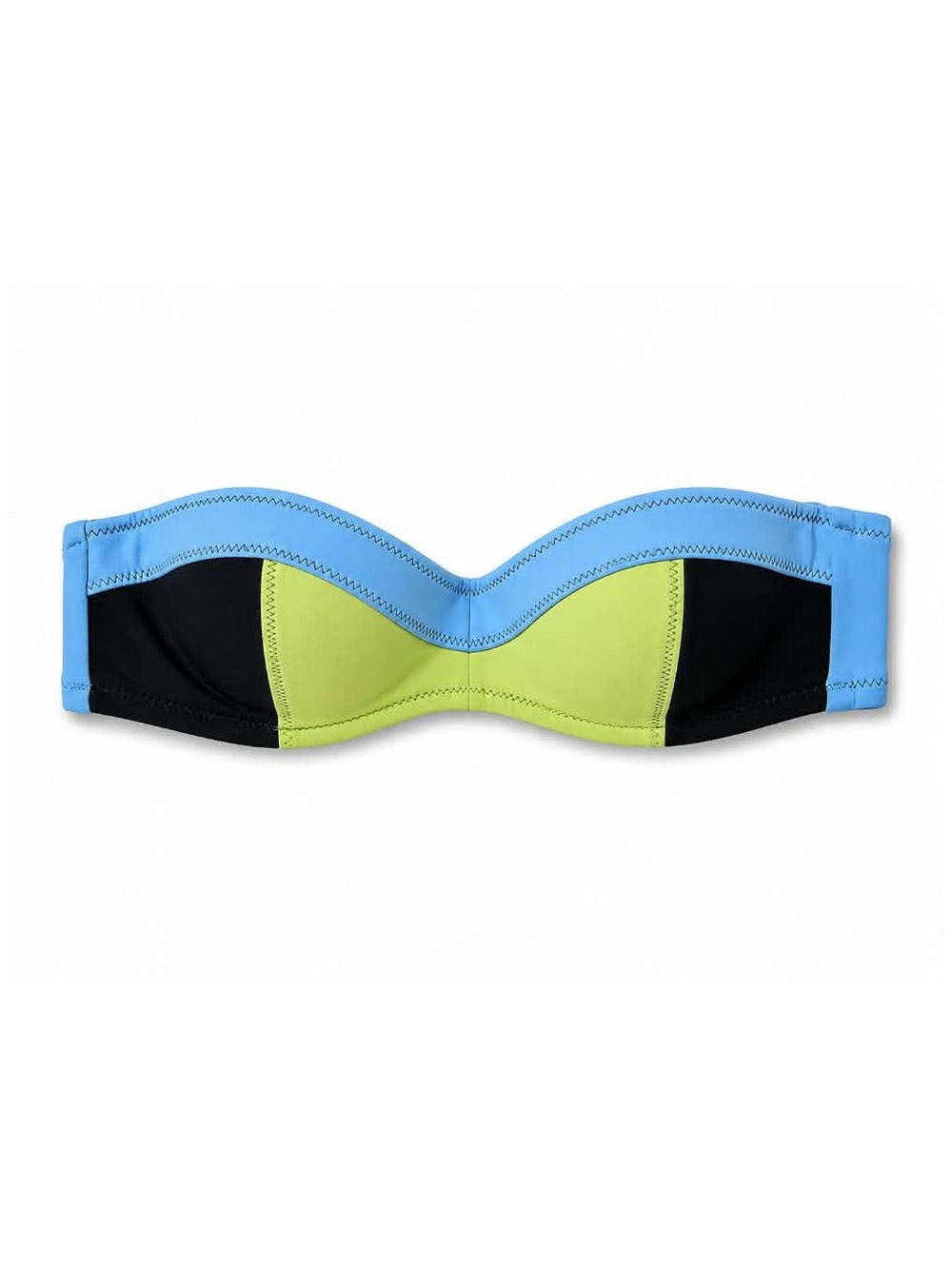 4/$20➡️ Victoria's Secret Neon, Black & Blue Strapless Underwire Bikini Top 32A